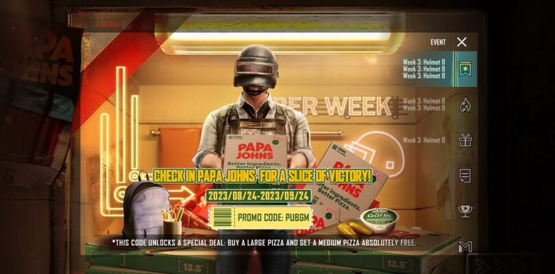 PUBG MOBILE partners with Papa Johns pizza to offer gamers exclusive deals